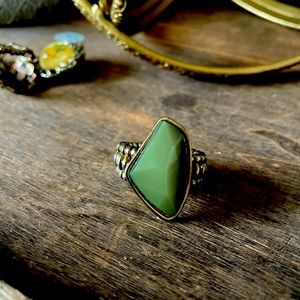 Vintage Natural Jade Sapphire Lady Ring  adjustable sized ring